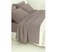 Zambaiti Tessitura Completo Lenzuola Matrimoniale Flanella Tinta Unita + 1 LAVETTE ZUCCHI OMAGGIO | Sopra 240x300 cm, Sotto con Angoli 180x200 cm, 2 Federe 52x82 cm | Antipilling, Art. Frida (TORTORA)