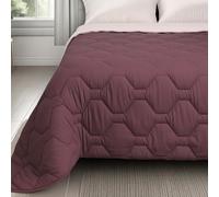 Zambaiti Trapunta Invernale Double Face Bicolore in Morbida Microfibra - Made in Italy - Tessitura Calda, Soffice e Lavabile - Matrimoniale Art. Acapulco (PRUGNA)