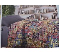 Zambaiti Trapunta Matrimoniale Multicolore, Motivo a Mosaico, Microfibra, 260x260 cm