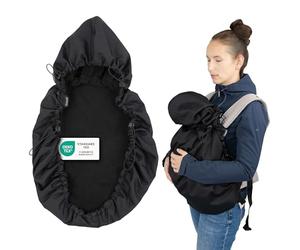 Zamboo Copri Marsupio Neonato Universale | Protezione Antivento in Caldo Pile, Compatibile con molti marsupi frontali | Certificata OEKO-TEX Standard 100 - Nero