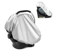 Zamboo Copri Seggiolino Auto Universale - Protezione Sole Copriseduta Per Ovetti, Reboarder e Seggiolini Gruppo 0/1/2/3, Con Borsa Integrata - Argento