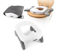 Zamboo Vasino Portatile 3 in 1 - Vasino da viaggio & riduttore WC pieghevole per bambini dai 15 mesi | vasino mobile per casa & in viaggio, utilizzabile con sacchetti di plastica usa e getta - Grigio