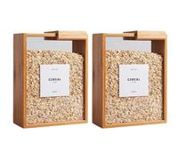 Zambuph 2 confezioni/lotto 2L dispenser per alimenti per la conservazione ermetica di cereali e riso, organizzatori e contenitori in legno per dispensa, dispenser per cereali