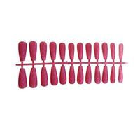 Zambuph 24 pezzi Unghie finte Copertura completa a forma di T Coffin Style Unghia Patch Glitter Nail Tips Forniture fai da te per la casa Salon, rosa rossa