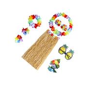 Zambuph 8 pezzi set da ballo ghirlanda di fiori occhiali da sole spiaggia vestito con fermaglio per capelli morbido compleanno accessori per feste di nozze kit parti, N. 4