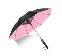 Zambuph a ventaglio in vinile, elegante e funzionale, con protezione solare, ventola ricaricabile integrata per far circolare l'aria fredda, Rosa