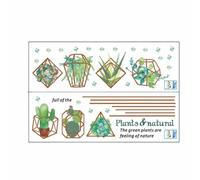 Zambuph Adesivo da parete pianta verde Decalcomanie in vaso Cactus Succulente Arte fai da te Murales Carta parati Soggiorno Vivaio Ornamenti per la casa