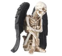 Zambuph Artigianato in resina Decorazioni per teschio Figurine con d'angelo nere Kit per colata di scheletri Decorazioni per la casa natalizie all'aperto Cortile