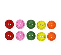 Zambuph Bottoni in legno misto Due fori a forma di ciotola Ornamenti fatti a mano Elementi di fissaggio Pulsante per domestico per il cucito Set forniture per l'artigianato, 20mm/50 pz