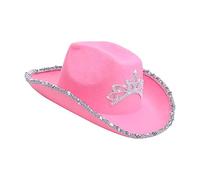 Zambuph Cappelli da cowgirl eleganti, leggeri e comodi, ideali per feste di addio al nubilato e per eventi fotografici all'aperto, cappello da cowboy western a Per tesa larga per