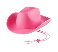 Zambuph Cappello da cowboy western a Per tesa larga essenziale per uomini, adolescenti e adulti, affidabile, cappelli da cowgirl, donne e ragazze, festa, carnevale, divertente, rosa