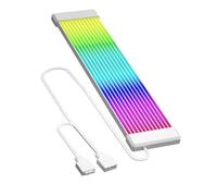 Zambuph Cavo di prolunga per alimentazione computer desktop Barra luminosa a LED ARGB da 5 V Ottimizzazione delle connessioni della scheda madre per effetti, Bianco 12 strisce, 23.5x1 cm