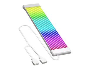 Zambuph Cavo di prolunga per alimentazione computer desktop Barra luminosa a LED ARGB da 5 V Ottimizzazione delle connessioni della scheda madre per effetti, Bianco 12 strisce, 23.5x1 cm