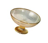 Zambuph Ciotola da dessert rotonda moderna per centrotavola da tavolo cucina, decorazione domestica, matrimonio, Marrone, 24.7x14 cm