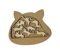 Zambuph Coltivazione dell'abilità logica Puzzle a forma di gatto per la pratica delle abilità cerebrali Puzzle in legno per gatti in legno altamente impegnativo, digitare+4