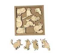 Zambuph Coltivazione dell'abilità logica Puzzle a forma di gatto per la pratica delle abilità cerebrali Puzzle in legno per gatti in legno altamente impegnativo, digitare+2