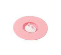 Zambuph Coperchi della tazza del fumetto con il supporto del cucchiaio Coperchio della tazza di caffè tè a prova di perdite 220 ℃ Tappo bottiglia bevanda vetro resistente al calore per il, Rosa