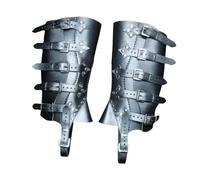 Zambuph Copristivali medievali in pelle PU che offrono comfort e leggerezza per pirati e cavalieri durante gli eventi. Protezioni per le gambe. Ghette regolabili per giochi di ruolo di Halloween.