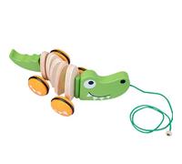 Zambuph Corda da tirare per bambini, strumento di apprendimento per bambini che sviluppano sicurezza e abilità, facile da tirare. Giocattoli in legno per piccoli, spingere e . , Coccodrillo