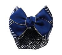 Zambuph Elegante e professionale piastra per capelli tasca in rete fermaglio per capelli bowknot retina per fermaglio per da lavoro retina elastica per, Strisce spesse-oro