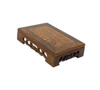 Zambuph Espositore per ornamenti, base decorativa per vaso in legno, espositore artigianale, elemento di spicco per soggiorni e uffici, base per vaso di fiori rettangolare, Marrone, 13x7x3.8 cm