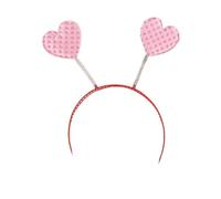 Zambuph Fascia per capelli Accessori per lo styling dei capelli regolabili con glitter a forma di cuore Fasce per San Per Valentino Ornamenti natalizi Concerto, Assegno rosa