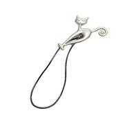 Zambuph Fermacravatta a forma di gatto Fibbia multifunzionale Clip per applicazioni larghe Anello per tende decorative per hotel per ufficio, Sub-argento