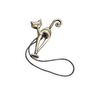 Zambuph Fermacravatta a forma di gatto Fibbia multifunzionale Clip per applicazioni larghe Anello per tende decorative per hotel per ufficio, Qinggu