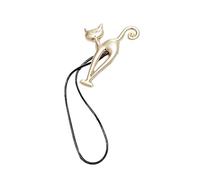 Zambuph Fermacravatta a forma di gatto Fibbia multifunzionale Clip per applicazioni larghe Anello per tende decorative per hotel per ufficio, Sub-oro