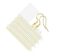 Zambuph Forniture per la creazione di gioielli con orecchini, perni per orecchini e chiusure trasparenti, componenti per realizzare splendidi a casa, chiusure, Oro, 12x9x1.8 cm