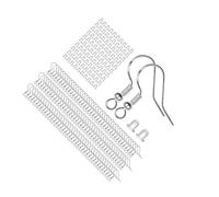 Zambuph Forniture per la creazione di gioielli con orecchini, perni per orecchini e chiusure trasparenti, componenti per realizzare splendidi a casa, chiusure, Argento, 12x9x1.8 cm