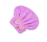 Zambuph Lady Cuffia per la doccia Assorbente d'acqua in microfibra Capelli ad asciugatura rapida Cappello da bagno Bowknot SPA Soft Wraps Asciugamano Bagno di casa, Viola