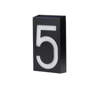 Zambuph Lampada da parete con guida a luce numerica Lanterna per casa stradale Lanterna per esterni Ricaricabile Cartello impermeabile alimentato a casa, Cinque