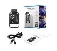 Zambuph Lente per microscopio multifunzionale per varie applicazioni di ricerca artistica con 6 lenti Formicro con ricarica USB LED sulla testa, Norma nera