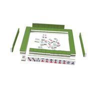 Zambuph Mini set portatile di Mah Jong da 144 tessere, gioco tradizionale cinese di Mahjong, serate gioco con la famiglia e gli amici, mini set cinese Mahjong, formato da viaggio, Verde, 26x18x12mm