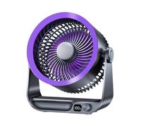 Zambuph Mini ventilatore portatile con batteria da 4000 mAh per nebbia regolabile a lunga durata, mini ventilatore portatile in ABS, ricaricabile senza fili, Viola-grigio