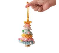 Zambuph Ornamento natalizio all'uncinetto, colorato, lavabile, resistente, robusto e floreale, per la casa e l'auto, D