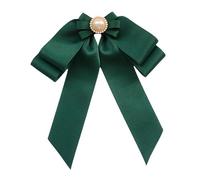 Zambuph Papillon versatile da donna, papillon con nastro, cravatte, spilla, decorazione, accessori sofisticati per abbigliamento professionale, spilla elegante per camicia da donna, Verde intenso