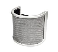 Zambuph Parabrezza per microfono Filtro portatile a forma di U Microfono in metallo Migliora la chiarezza del suono Previene i disturbi Copertura del, Argento con cotone, 3.15x2.95 pollici