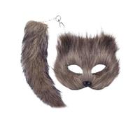 Zambuph Per Maschera decorativa Eccellente maestria per una pratica Per maschera regalo per Halloween travestimento di lupo Ampio utilizzo, grigio