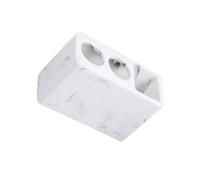 Zambuph Porta dentifricio e porta spazzolino con fori di drenaggio, dettagli antiscivolo, regalo per amici e familiari, semplice ed elegante. Ci sono fori di drenaggio sul fondo, bianco, 14x6.1x9 cm