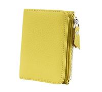 Zambuph Portafoglio corto da donna, leggero, piccolo, da viaggiare, pochette, carte e oggetti essenziali quotidiani, borsa da donna, alla moda, compatta, per campeggio, Giallo, 11x9x2 cm