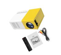 Zambuph Proiettore pratico professionale 3,5 mm Audio USB Mini proiettori LED Piccolo lettore multimediale per l'intrattenimento domestico Multi interfaccia, Giallo