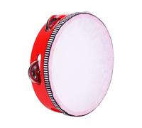 Zambuph Prova la gioia della musica Tamburello in legno Ampia applicazione per ogni occasione Stimola la creatività Tamburello rotondo in legno , rosso , 10 pollici