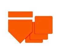 Zambuph Set completo di basi da baseball, basi in gomma, base di lancio per casa base, calcio d'inizio in stile, da lancio per casa , campo gioco giardino, softball, set 5 pezzi, lanciatore , Arancia