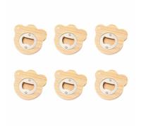 Zambuph Set di 6 bottiglie in legno, apribottiglie rotondo, regalo magnetico, elegante e robusto, perfetto per mariti, padri e nonni, acciaio inossidabile ste6.5 * 1.2