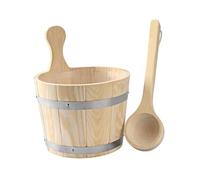 Zambuph Set di secchio e mestolo per sauna da 5 litri. Goditi l'esperienza della sauna con accessori belli e pratici. Il secchio in legno ha una grande capacità di 5 litri,