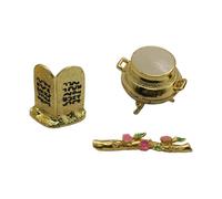Zambuph Set di tre pezzi Arca dell'Alleanza, statuetta decorativa raffigurante la verga di Aronne, regalo per appassionati religiosi, modello in miniatura dell'Arca dell'Alleanza per regalo religioso,