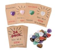 Zambuph Set regalo con pietra a cuore per un regalo speciale per le vacanze, regalando a ogni carta pietra d'amore in cristallo forma di cuore cristalli