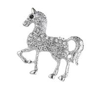 Zambuph Spilla creativa a forma di animale, spilla con strass, elegante a forma di cavallo in cristallo, completa qualsiasi outfit, di animale in cristallo,